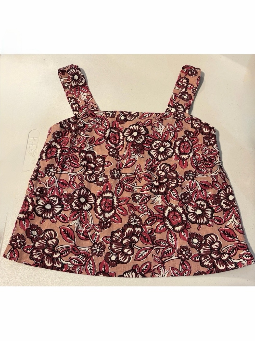 Faherty Floral Square-Neck Camisole - Pink, Burgundy, Cream